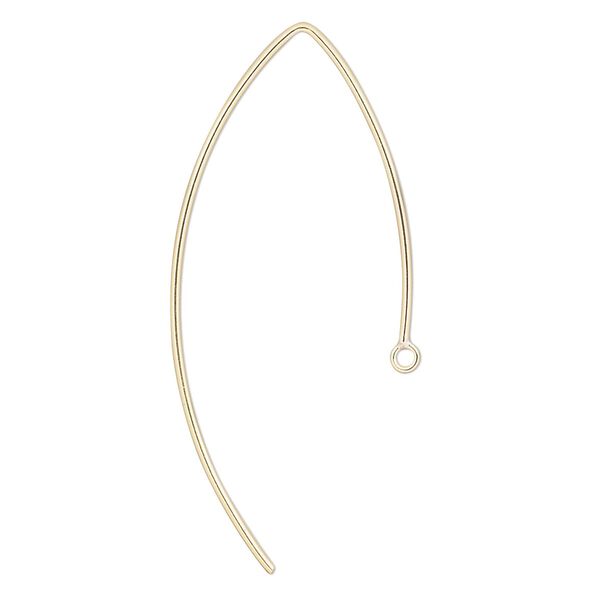 Ear wire 1pkg2 14Kt gold-filled, 24mm marquise / closed loop, 18 gauge 1 pair image number 0