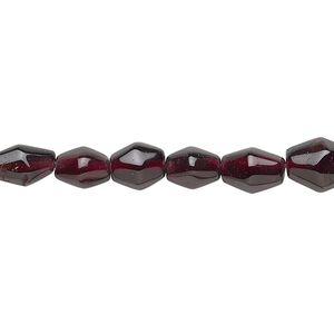 Garnet 1pkg1, hand-cut double cone bead 15.5-16 inch graduated 6x5mm-10x7mm
