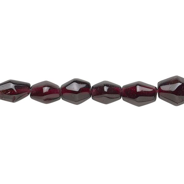 Garnet 1pkg1, hand-cut double cone bead 15.5-16 inch graduated 6x5mm-10x7mm image number 0