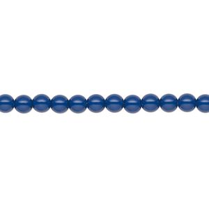Pearl 50pk navy blue, Preciosa Czech crystal 4mm round