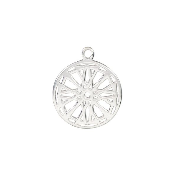 Drop, sterling silver, 17mm double-sided wheel. Sold individually. image number 0