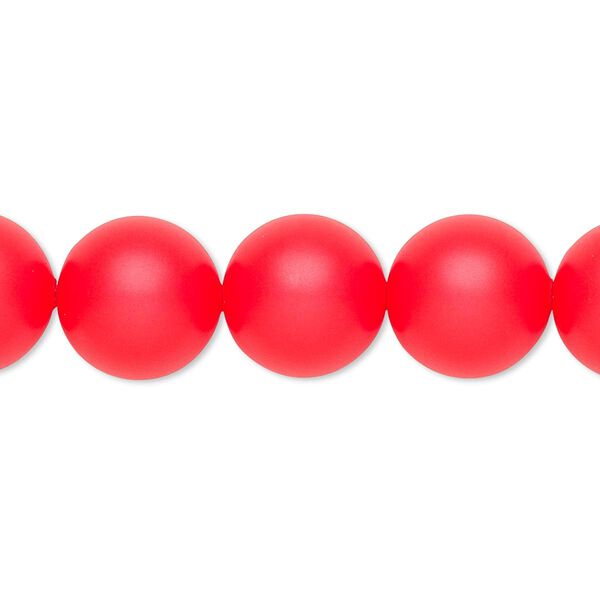 Pearl 10pk neon red, Crystal Passions® 12mm round 5811 image number 0