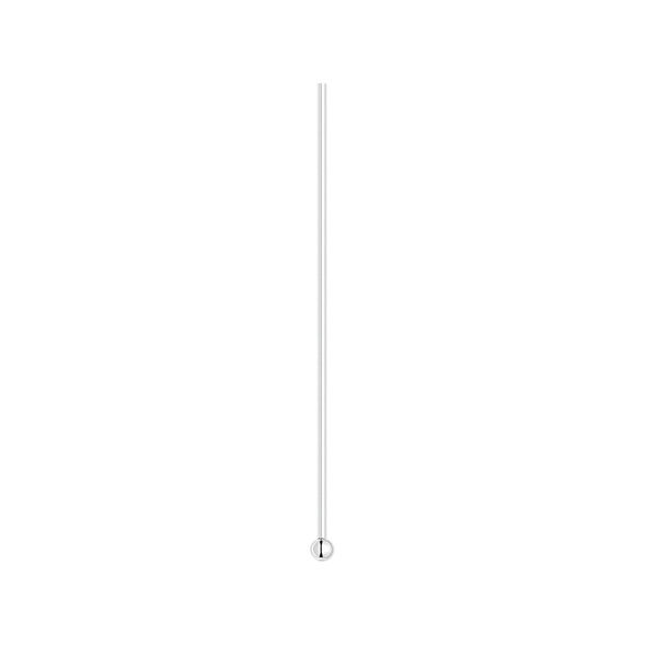 Head pin, sterling silver, 1-1/4 inch with 1.5mm ball, 24 gauge. Sold per pkg of 100. image number 0