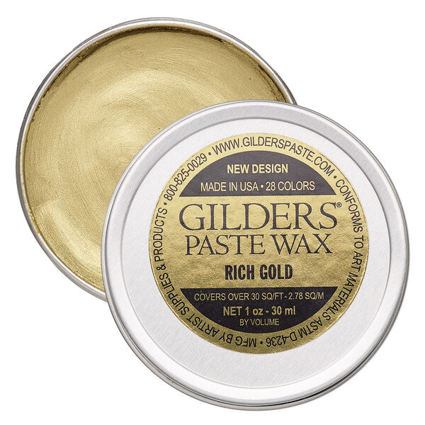 Wax paste, Gilders Paste®, pkg/1-ounce tin, rich gold. image number 0