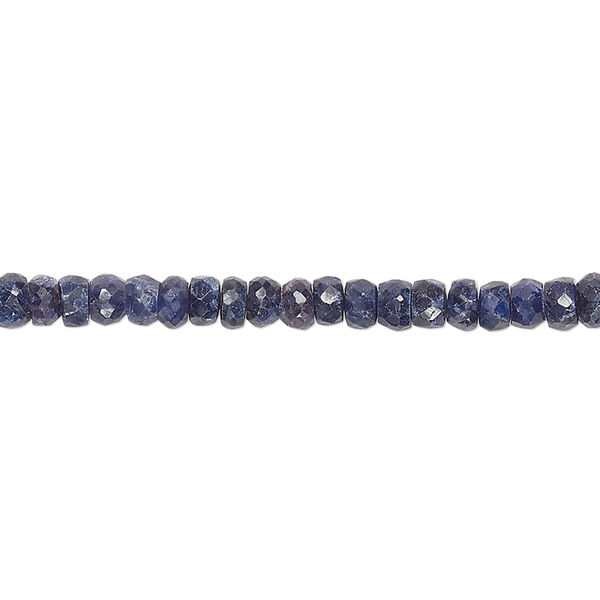 Blue sapphire 1pkg1, hand-cut faceted rondelle bead 14 inch 4x2mm-5x3mm image number 0