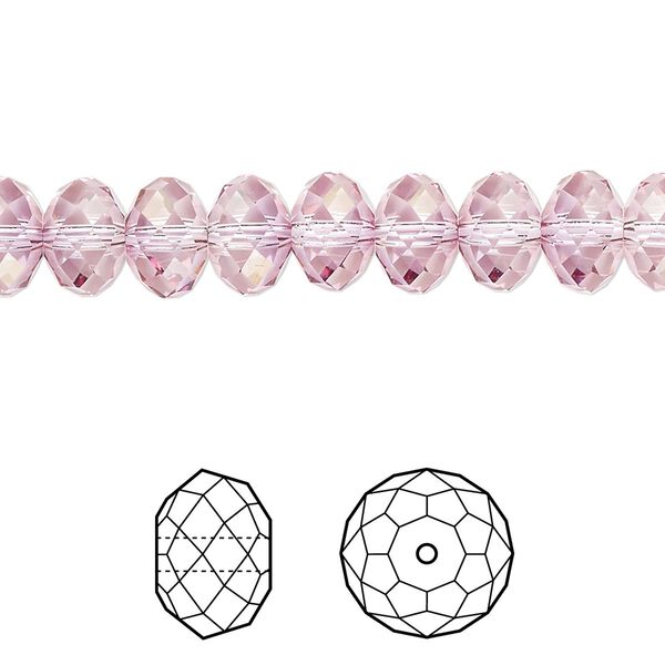 Bead 288pk dark rose, Swarovski® 8x6mm rondelle 5040 image number 0