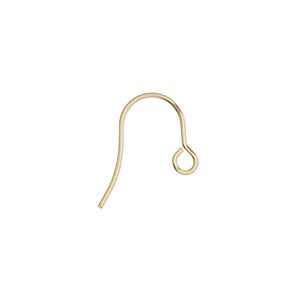 Ear wire fishhook 1pkg10, 13mm / open loop, 21 gauge gold-finished stainless steel 5 pair