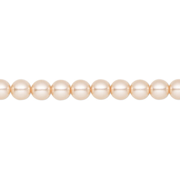 Pearl 500pk peach, Preciosa Czech crystal 5mm round image number 0