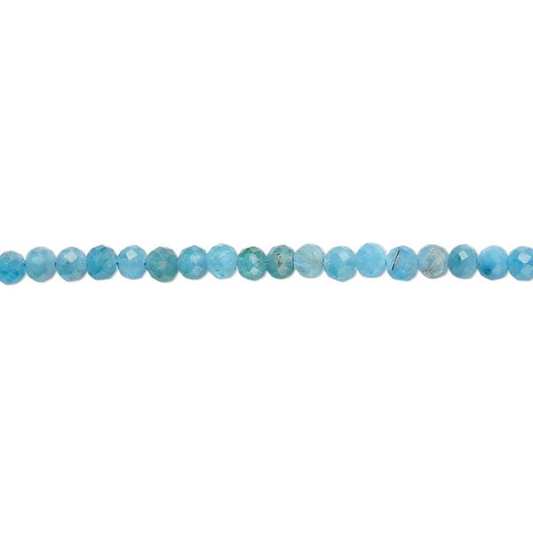Blue apatite 1pkg1, faceted round bead natural 15.5 inch 2.6-3mm image number 0