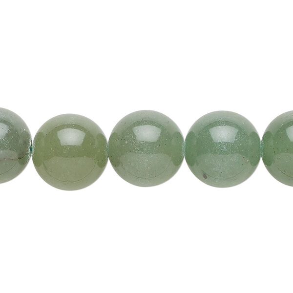 Bead 1pkg1 green aventurine, 12mm round B grade, 15.5-16 inch natural dark image number 0