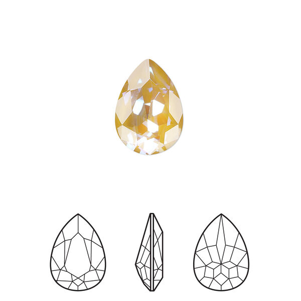 Fancy stone 1pk crystal ochre DeLite, Crystal Passions® 14x10mm pear 4320 image number 0