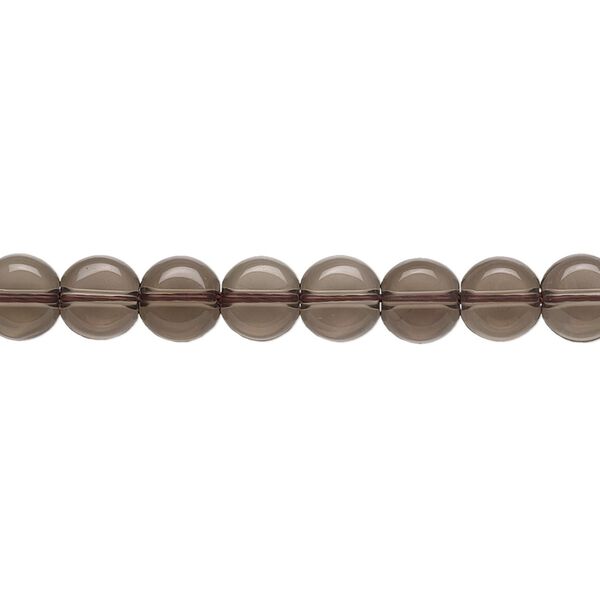 Smoky quartz 1pkg1, flat round bead 15.5-16 inch 6mm image number 0