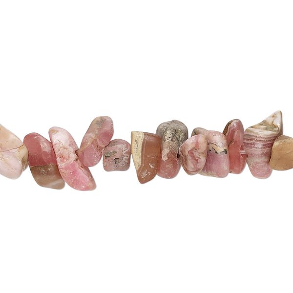 Rhodochrosite 1pkg1, matte chip bead natural 15 inch large image number 0