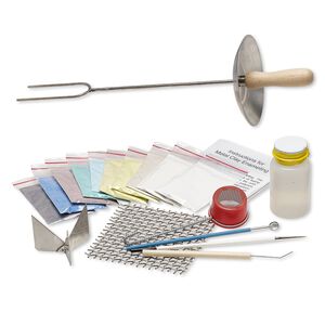 Starter set, Klyr-Fire®, stainless steel and metal clay enamel, pkg/19-piece set, assorted colors.