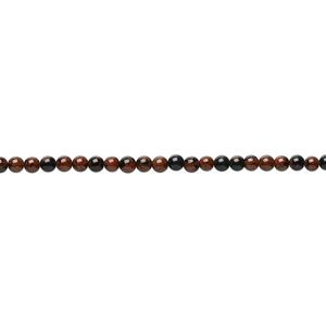 Mahogany obsidian 1pkg1, round bead natural 15.5-16 inch 2mm