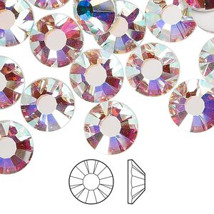 Flat back 96pk crystal AB foil back, Preciosa MAXIMA Czech crystal rhinestone 10.91-11.3mm chaton rose round SS48