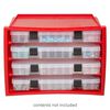 Organizer, Plano® StowAway®, plastic, red / clear / black, 9-1/2 x 15-1/2 x 11-1/4 inches. Sold individually. image number 0