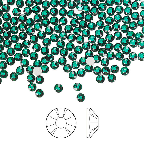 Flat back 144pk emerald foil back, Preciosa MAXIMA Czech crystal rhinestone 2.5-2.7mm chaton rose round SS9 image number 0