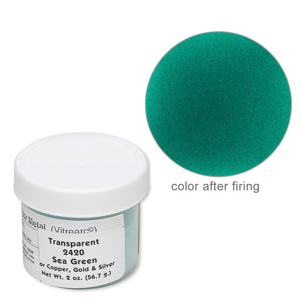 Enamel, Vitrearc©, pkg/2-ounce jar, transparent sea green, (2420). image number 0