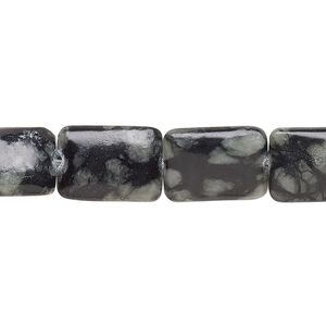 Picasso serpentine 1pkg1, puffed rectangle bead natural 15 inch 14x10mm