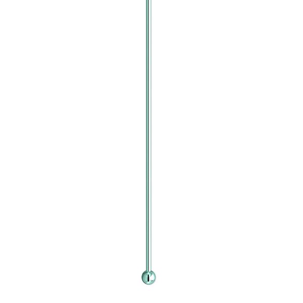 Head pin, electro-coated brass, green, 3 inches with 2mm ball, 21 gauge. Sold per pkg of 10. image number 0