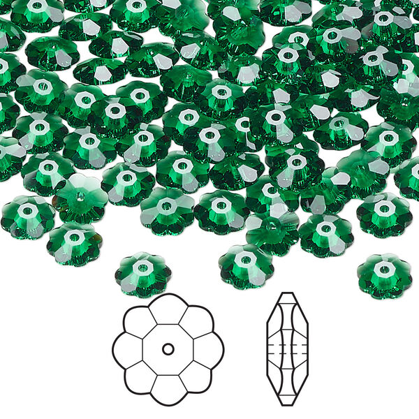 Margarita flower 24pk majestic green, Crystal Passions® 6mm 3700 image number 0