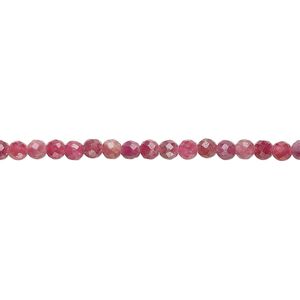 Pink tourmaline 1pkg1, faceted round bead natural 15.5 inch 2.8-3.2mm