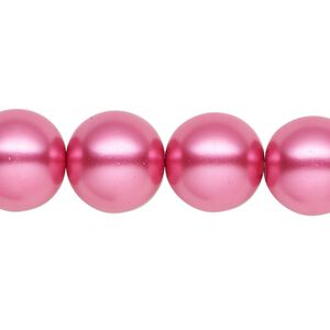 Pearl 1pk pink, Celestial Crystal® 14mm round 15.5-16 inch