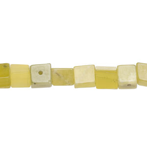 Peridot new "jade" 1pkg1, cube bead natural, 15 inch 5-7mm