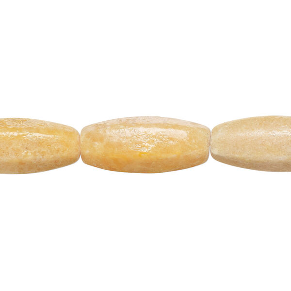 Orange calcite 1pkg1, 6-sided long oval bead, 14 inch 40x17mm-42x17mm image number 0