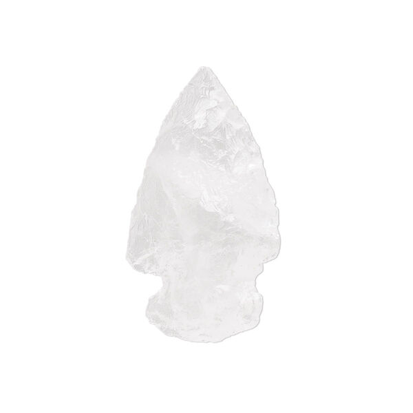 Focal, quartz crystal (natural), 26x15mm-32x19mm hand-knapped undrilled arrowhead, B- grade, Mohs hardness 7. Sold individually. image number 0