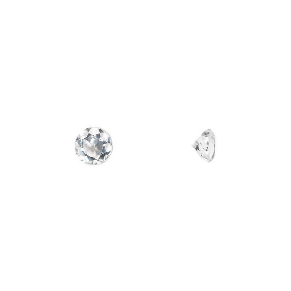 Gem, white topaz (natural), 5mm faceted round, A grade, Mohs hardness 8. Sold per pkg of 2. image number 0