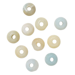 Amazonite 1pkg10, saucer bead natural, 8x5mm