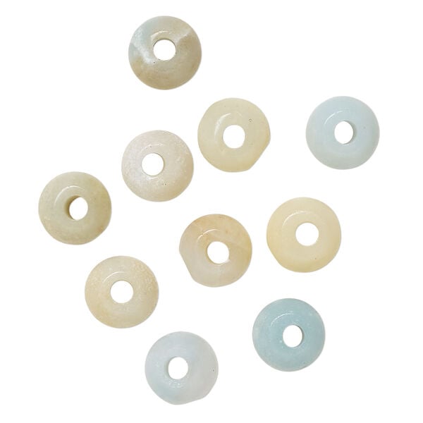Amazonite 1pkg10, saucer bead natural, 8x5mm image number 0