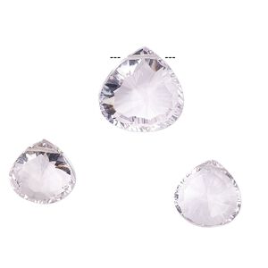 Lavender amethyst 1pkg3, hand-cut top-drilled faceted puffed teardrop bead natural 11mm / 14mm