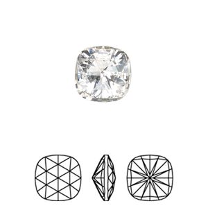 Fancy stone 48pk crystal foil back, Swarovski® 12mm rose cut cushion 4471