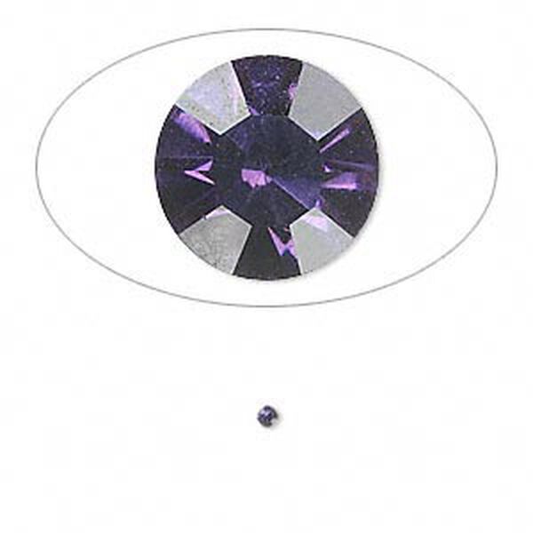 Chaton, glass rhinestone, iris blue, foil back, 1.6-1.7mm faceted round, PP10. Sold per pkg of 72. image number 0