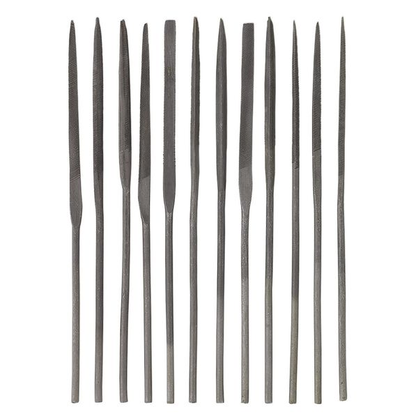 Needle files, carbon steel, 4 inches. Sold per 12-piece set. image number 0
