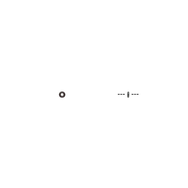 Component, Oh! Ring™, silicone, black, 1.5mm round with 0.5mm hole. Sold per pkg of 1,000. image number 0