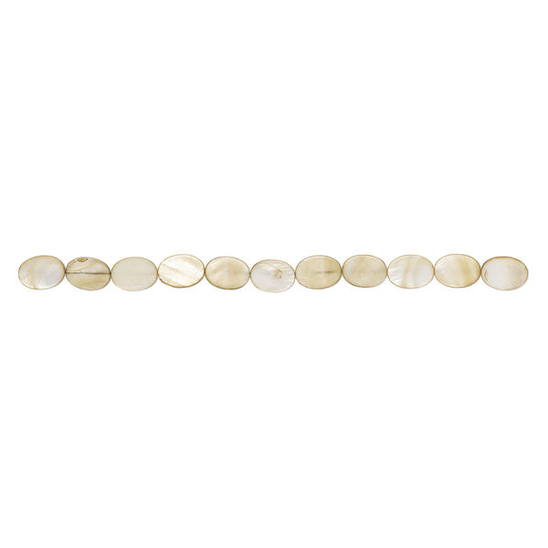 Mother-of-pearl shell 1pkg1, flat oval bead 15 inch pear 19x15mm-20x15mm image number 1