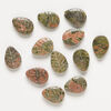 Unakite 1pkg12, carved leaf bead natural, 18x13mm image number 0