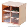 Organizer, plastic, pink and clear, 4-3/4 x 4-5/8 x 3-13/16 inches with (6) removable drawers. Sold individually. image number 0