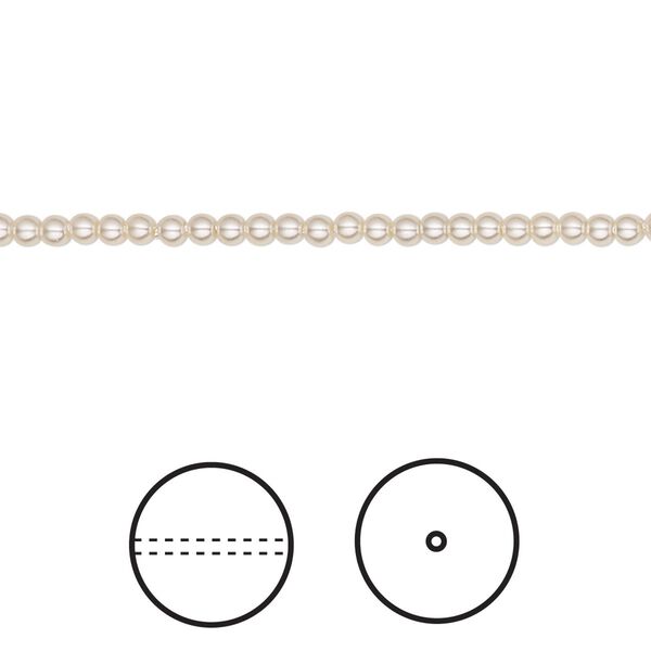 Pearl 1000pk cream, Swarovski® 2mm round 5810 image number 0