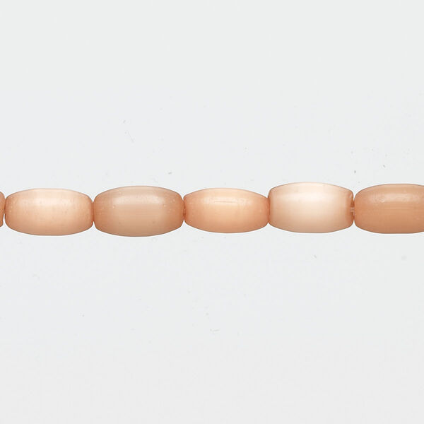 Bead, cat's eye glass (fiber-optic glass), orange-brown, 8x4mm-9x5mm oval. Sold per 15-inch strand. image number 0