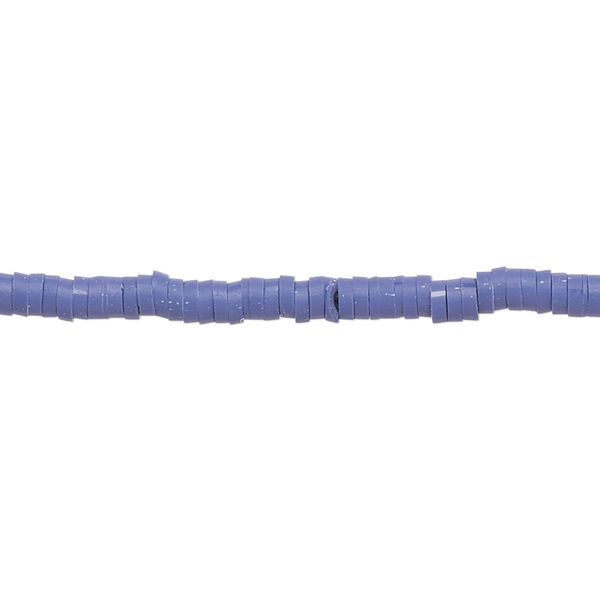 Bead, polymer clay, opaque purple, 3x1mm heishi. Sold per pkg of (2) 15-1/2" to 16" strands. image number 0