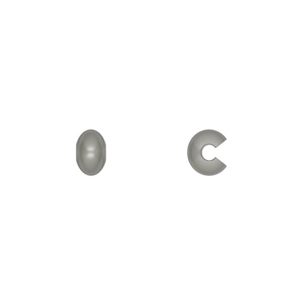 Crimp cover, antique silver-plated brass, 5mm round. Sold per pkg of 500. image number 0