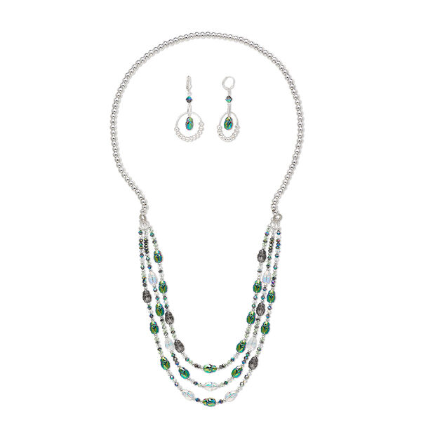 Necklace and earring set, One of a Kind Jewelry, 14 inches. Only one available. image number 0