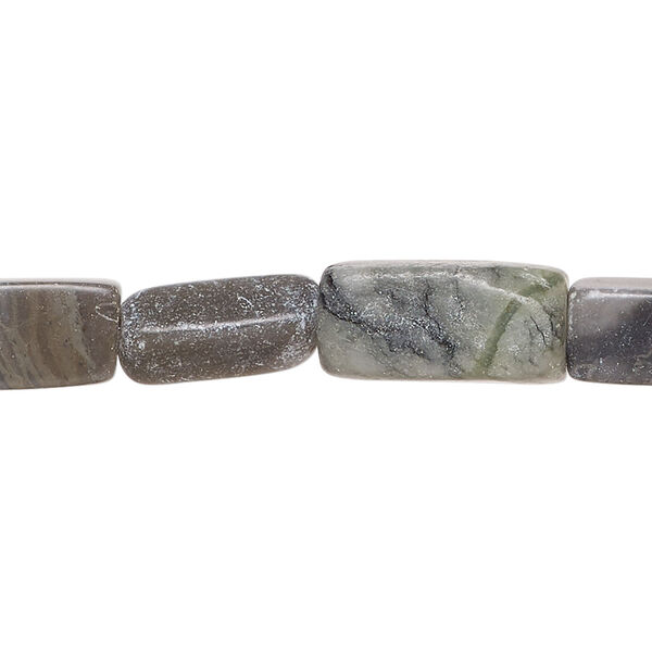 Picasso marble 1pkg1, square tube bead natural, 15 inch 14x6mm-16x9mm image number 0
