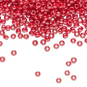 Seed bead, TOHO BEADS®, glass, pkg/250g, #8 round, opaque luster cherry (TR-08-125).