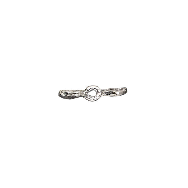 Bead, pewter (tin-based alloy), pkg/1, antique silver plate, 16x14mm textured wing, fits 5.5mm bead. image number 1
